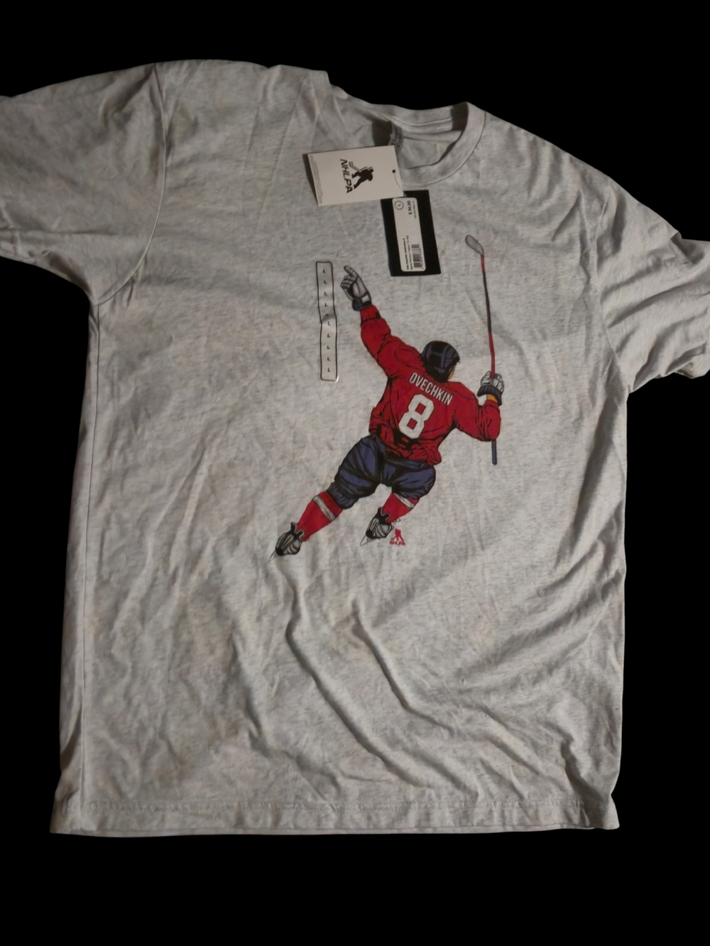 NHL Men's Ovechkin Graphic Tee - Heather Gray Large Washington Hockey